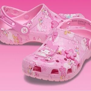 Crocs Hello Kitty Sanrio My Melody Pink Floral Kids Clog Sandals